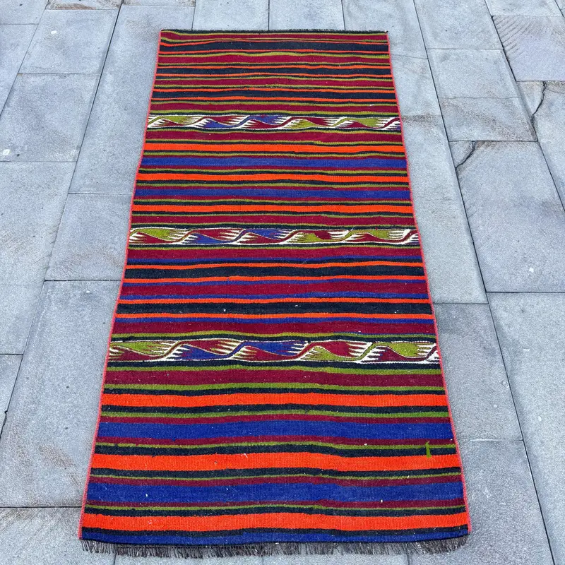 Orange Camouflage Rug, 2.8x6 ft Vibrant Decor