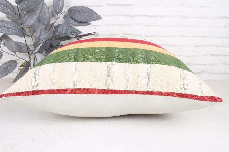 Pillow for Couch, Turkish Kilim Pillow, Natural Cushion, Anatolian Pillow Sham, Pillow Sham, 24x24 Green Pillow Case, Antique Pillows - 5