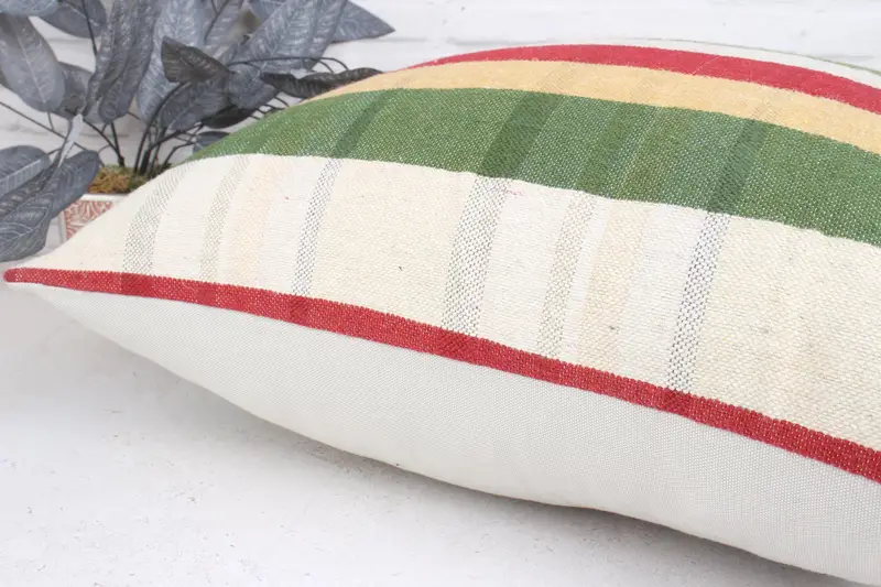 Pillow for Couch, Turkish Kilim Pillow, Natural Cushion, Anatolian Pillow Sham, Pillow Sham, 24x24 Green Pillow Case, Antique Pillows - 7