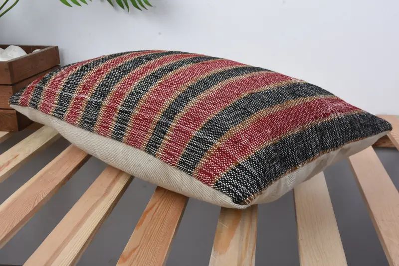 Pillow Sham, Interior Designer Pillow, Natural Cushion Cover, Living Room Throw Pillow, Boho Pillow, Home Decor Pillow, 12x20 Black Pillow Sham - 6