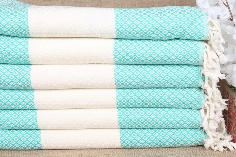 Custom Beach Towel, Benetton Green Organic Cotton, 36x71 Inches