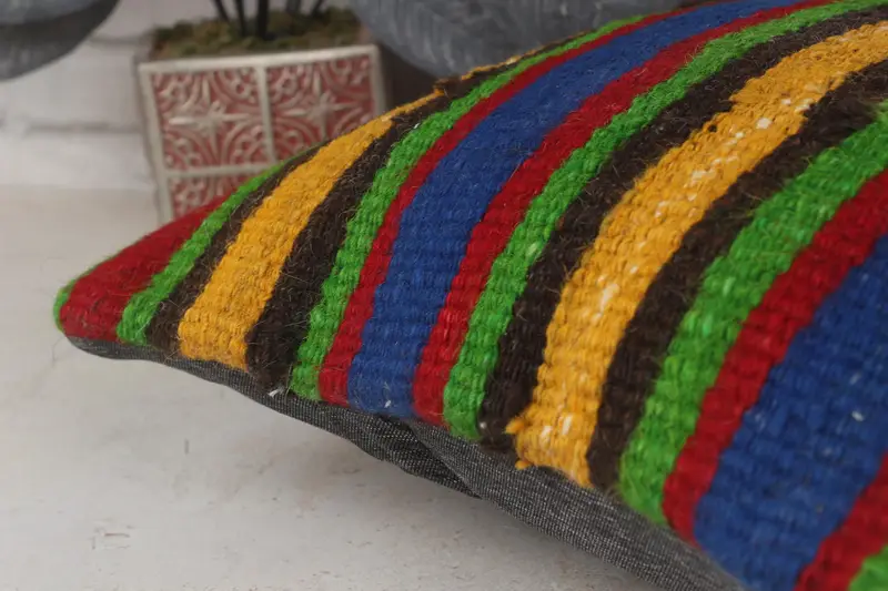 Turkish Corner Pillow, Cushion Cover, Turkish Kilim Pillow, Gift Pillow, 14x14 Green Pillow Cover, Vintage Pillow, Chair Cushion Case - 7