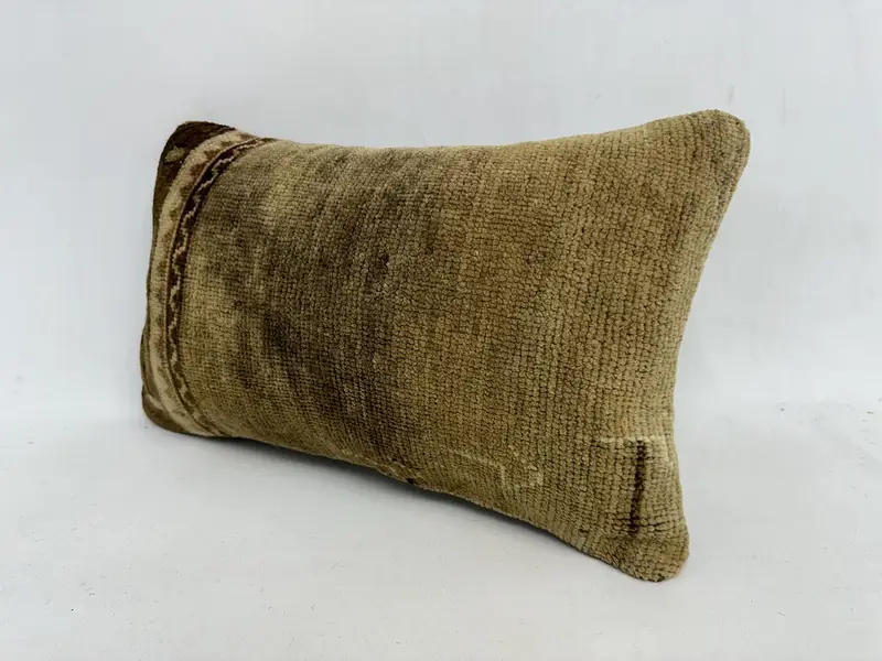 Kilim -Kissenbezug, Kissenbedeckung, 12x20 beige Kissenschein, handgefertigt - 4