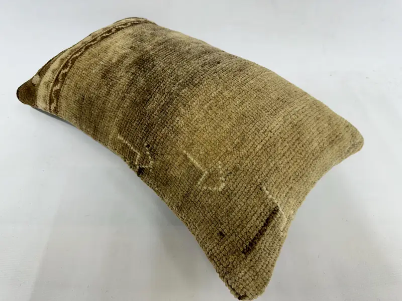 Kilim -Kissenbezug, Kissenbedeckung, 12x20 beige Kissenschein, handgefertigt - 6
