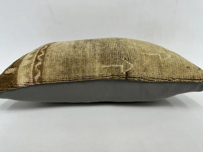 Kilim -Kissenbezug, Kissenbedeckung, 12x20 beige Kissenschein, handgefertigt - 5