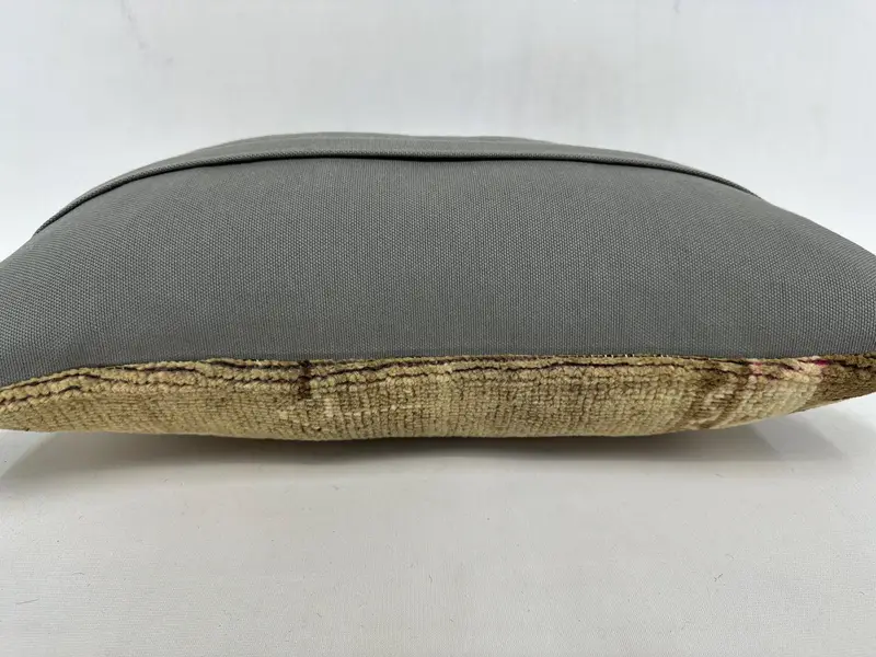 Kilim -Kissenbezug, Kissenbedeckung, 12x20 beige Kissenschein, handgefertigt - 7