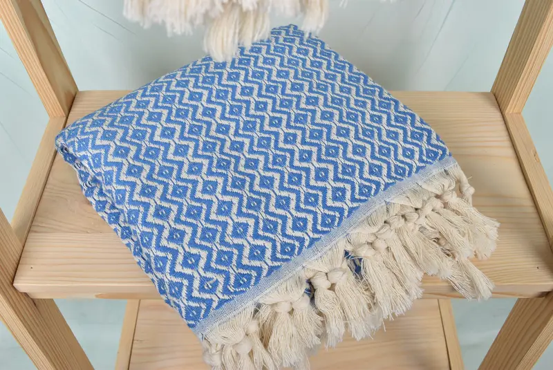 Turkish Towel USA, Unique Gift, Handwoven Turkish Towel, 70x40 Cotton Diamond Towel, Personalized Turkish Towel, Fouta towel, Custom Beach Towels - 5