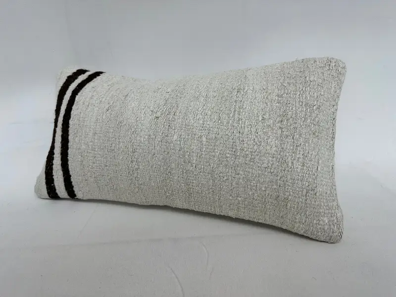 Pillow Sham, Ikat Cushion Cover, Turkish Pillow, Turkish Rugs Pillow, Vintage Kilim Throw Pillow, Kilim Pillow, 10x20 Beige Cushion - 3