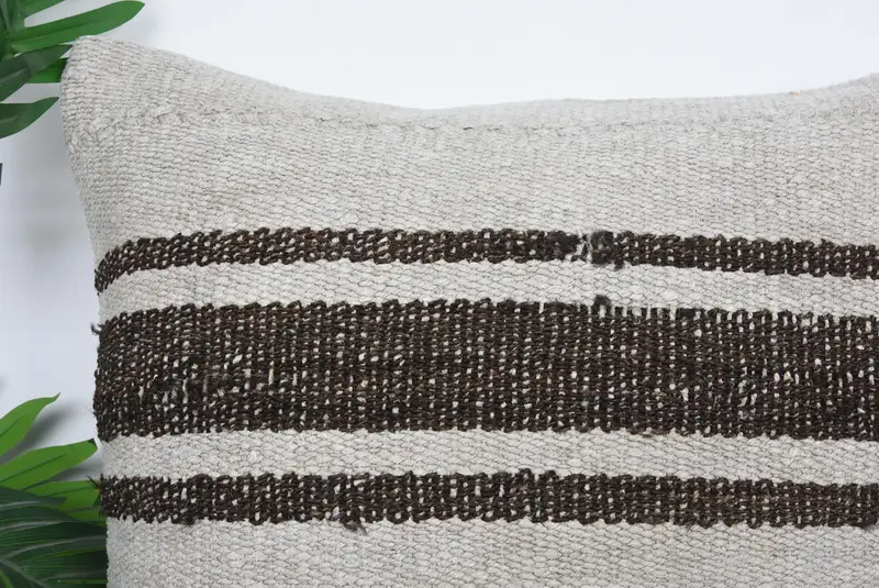 Pillow for Sofa, Boho Pillow Sham Cover, 20x20 Beige Pillow Sham, Bench Pillow Sham, Wholesale Pillow Sham, Turkish Kilim Pillow, Cushion Case - 2