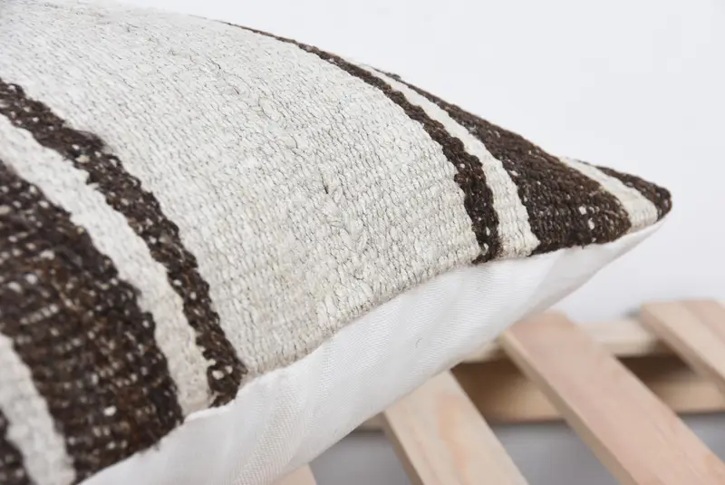 Pillow for Sofa, Boho Pillow Sham Cover, 20x20 Beige Pillow Sham, Bench Pillow Sham, Wholesale Pillow Sham, Turkish Kilim Pillow, Cushion Case - 7