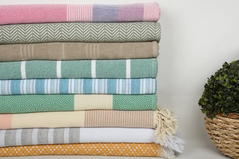 Sand-Resistant Peshtemal, 70x40 Cotton Set of 10 Towel, Quick-dry towel, Wedding Gifts Towel, Gift Boxes Towel, Personalized Turkish Towel - 3