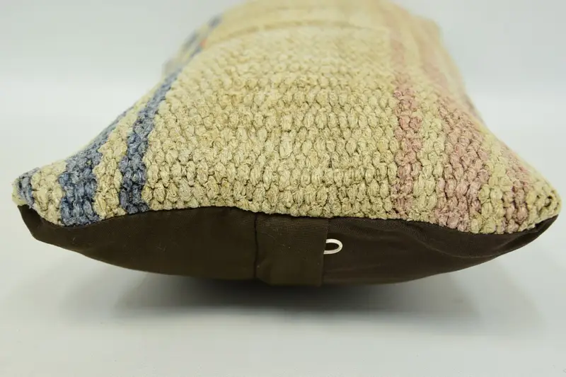 Vintage Kilim Throw Pillow, Gift Pillow, Hippie Throw Cushion Case, Antique Pillows, Cushion Cover, 8x16 Beige Cushion Case, Retro Throw Pillow Case - 5