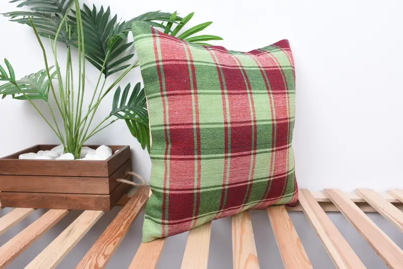 Anatolian Cushion, 18x18 Green Pillow Sham, Pillow Cover, Antique Pillows, Pillow for Sofa, Shabby Chic Pillow Case, Kilim Cushion Sham - 4