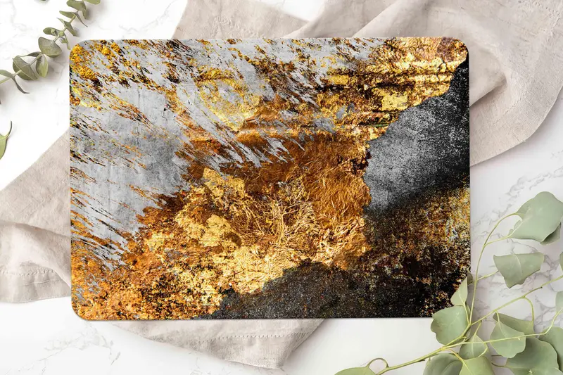 現代的な黒のデザインの抽象的なグレーのガラスまな板