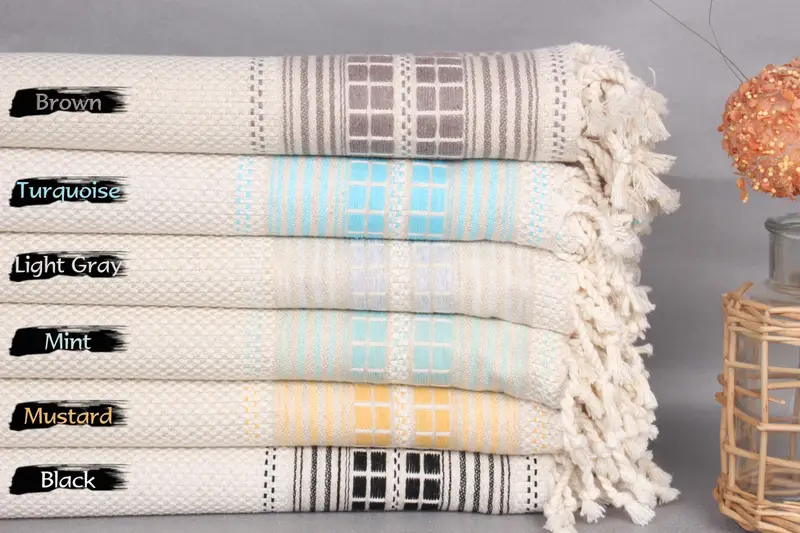 Personalized Bridesmaid Gift, Bridal Shower Gift, Travel Towel, Gift For Mom, 68x40 Linen Striped Towel, Bachelorette Party Decorations, Pool Towels - 2