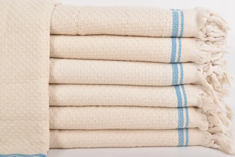 94x92 Cotton Striped Towel, Throw Blanket, Personalized Home Gift Wedding, Bachelorette Gifts, Decorative Blanket, Personalized Gift, Organic Throw - 2