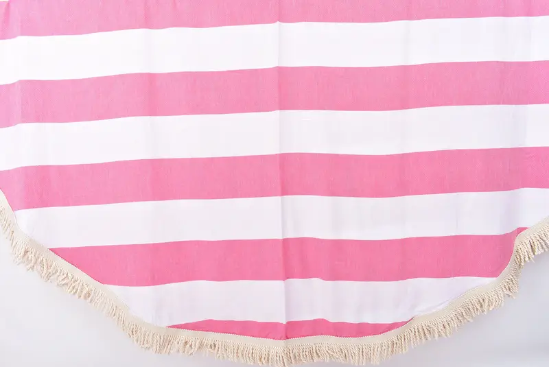 Gift For Her, Gift For Wedding Day, Peshtemal Towel USA, Bridal Shower Gift, Wedding Shower Gift, Beach towel, 64x64 Cotton Striped Round Towel - 1