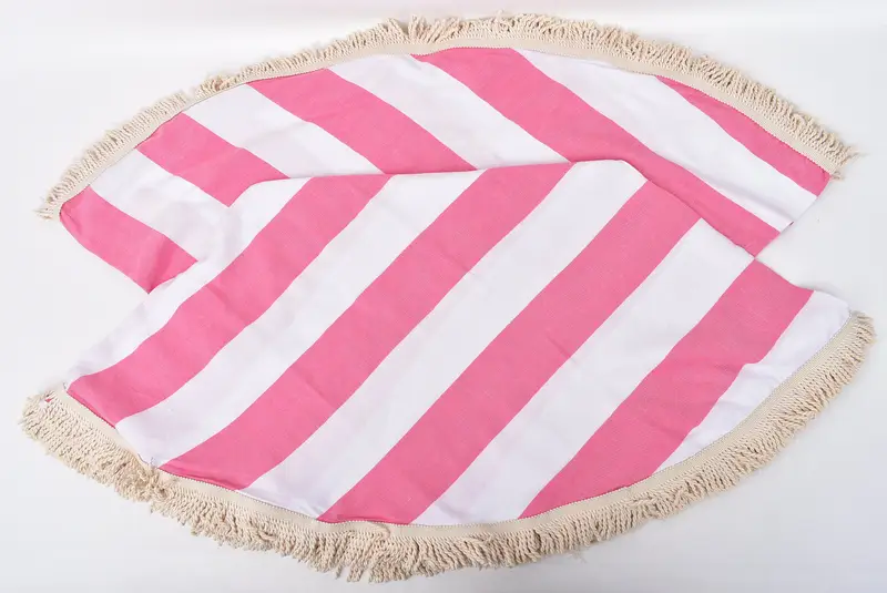 Gift For Her, Gift For Wedding Day, Peshtemal Towel USA, Bridal Shower Gift, Wedding Shower Gift, Beach towel, 64x64 Cotton Striped Round Towel - 2