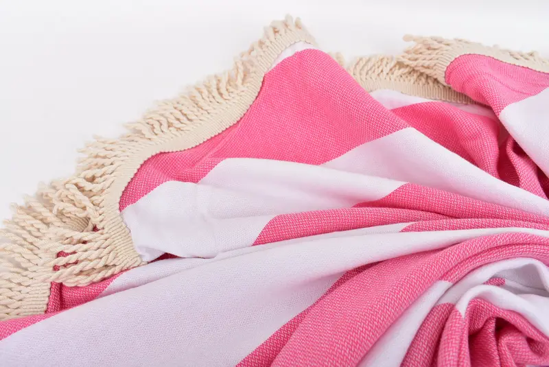 Gift For Her, Gift For Wedding Day, Peshtemal Towel USA, Bridal Shower Gift, Wedding Shower Gift, Beach towel, 64x64 Cotton Striped Round Towel - 8