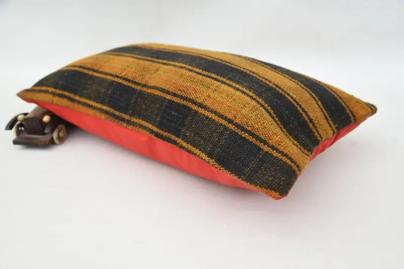 Pillow Sham, 12x20 Orange Pillow Sham, Neutral Throw Cushion Case, Vintage Kilim Pillow, Interior Designer Pillow, Throw Kilim Pillow - 6