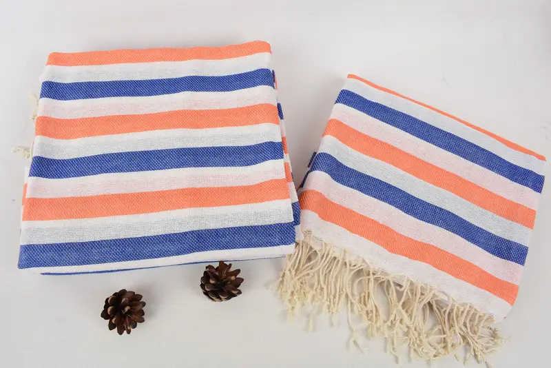 Organic Turkish towel, Beach Theme Wedding Gift, Lightweight Turkish towel, Bridal Shower Favors, 70x40 Cotton Striped Towel, Halloween Gifts - 8