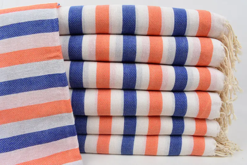Organic Turkish towel, Beach Theme Wedding Gift, Lightweight Turkish towel, Bridal Shower Favors, 70x40 Cotton Striped Towel, Halloween Gifts - 1
