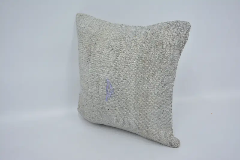 Throw Kilim Pillow, Farmhouse Cushion Case, Home Decor Pillow, Pillow Cover, Boho Pillow Sham Cover, 16x16 Beige Cushion, Boho Chic Cushion Case - 4