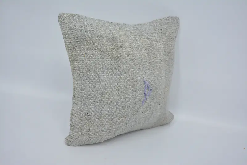 Throw Kilim Pillow, Farmhouse Cushion Case, Home Decor Pillow, Pillow Cover, Boho Pillow Sham Cover, 16x16 Beige Cushion, Boho Chic Cushion Case - 3