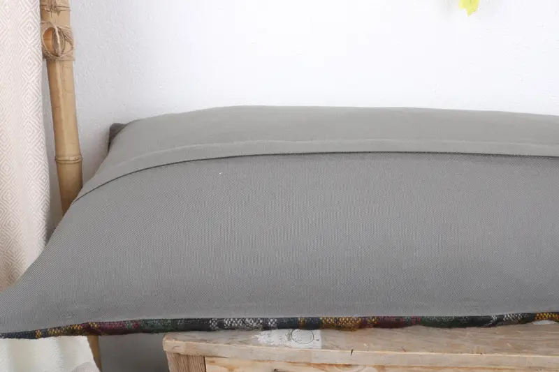 Patio Pillow Case, Turkish Pillow, 16x48 Brown Cushion, Bolster Throw Pillow Sham, Kilim Pillow, Kilim Cushion Sham, Pillow Cover - 6