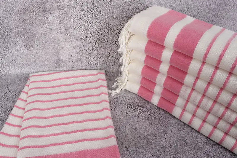 Welcome Wedding Gift, Custom Towel, Gym Towel, Turkish towel, Bachelorette Party Favors, 70x40 Cotton Striped Towel, Embroidered Beach Towel - 2