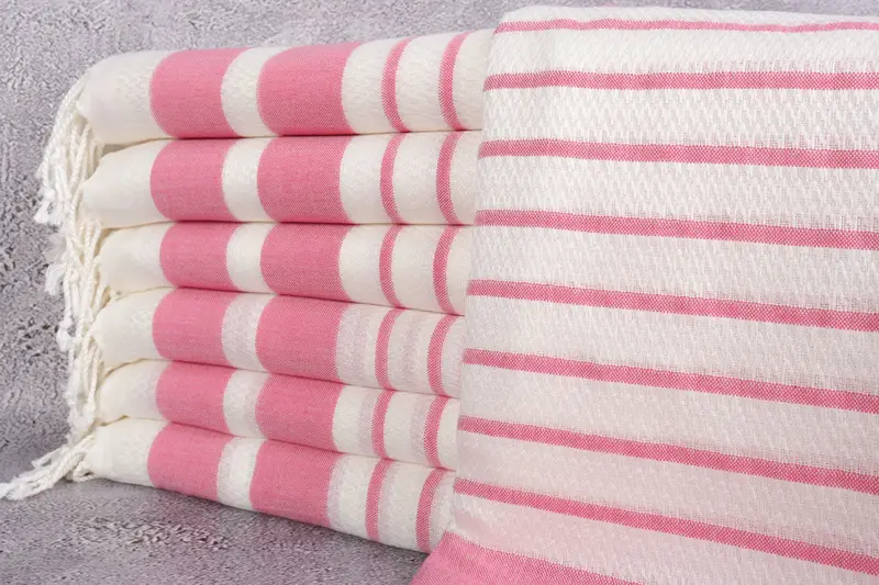 Welcome Wedding Gift, Custom Towel, Gym Towel, Turkish towel, Bachelorette Party Favors, 70x40 Cotton Striped Towel, Embroidered Beach Towel - 1