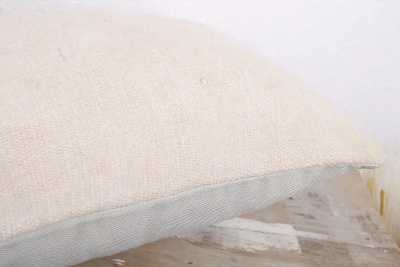 Boho Pillow Sham Cover, 12x20 White Cushion Case, Turkish Kilim Pillow, Handmade Rug Seat Pillow Cover, Kilim Pillow, Pillow Sham - 6