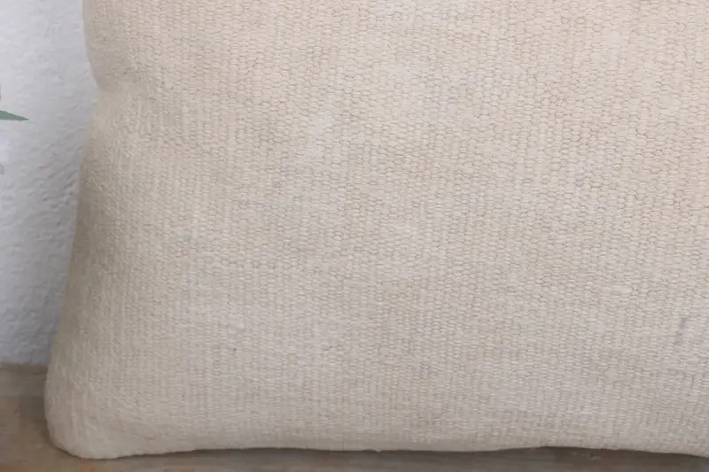 Boho Pillow Sham Cover, 12x20 White Cushion Case, Turkish Kilim Pillow, Handmade Rug Seat Pillow Cover, Kilim Pillow, Pillow Sham - 3