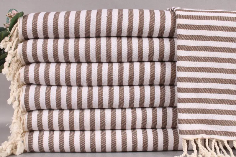 Hair Towel Embroidered Kitchen Towel Brown Chevron Towel 18x40 Inches
