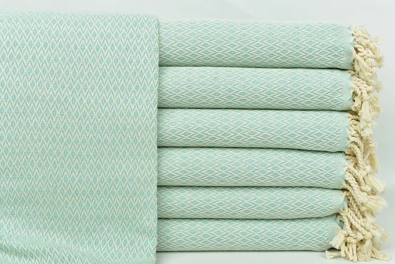 Absorbent Turkish towel, Wedding Gifts Towel, Friends Beach Towel, 70x40 Cotton Diamond Towel, Housewarming Gift, Valentines Day Gift, Guest Towel - 1