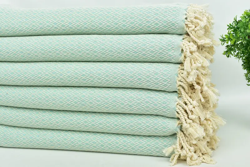 Absorbent Turkish towel, Wedding Gifts Towel, Friends Beach Towel, 70x40 Cotton Diamond Towel, Housewarming Gift, Valentines Day Gift, Guest Towel - 3