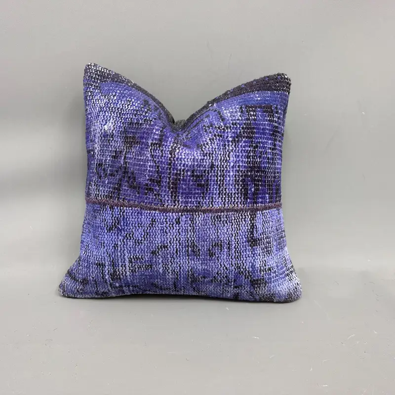 Almohada de lanzamiento Kilim turco tejida a mano, almohada de patchwork vintage de 16x16 pulgadas
