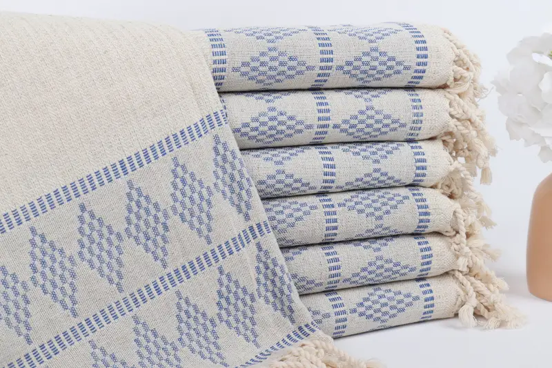 Embroidered Turkish Towel, Christmas Gift, 70x36 Linen Kilim Design Towel, Bridesmaid Towel, Bridesmaid Gift, Turkish towel, Turkish bath towel - 1