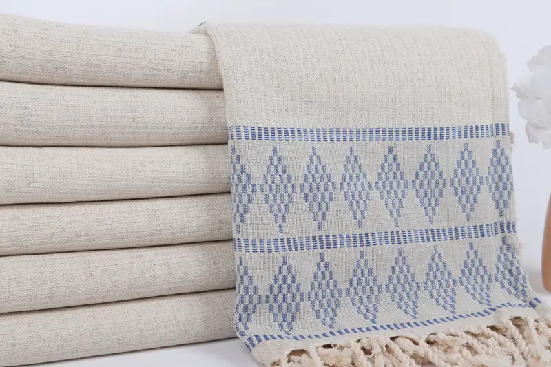 Embroidered Turkish Towel, Christmas Gift, 70x36 Linen Kilim Design Towel, Bridesmaid Towel, Bridesmaid Gift, Turkish towel, Turkish bath towel - 2