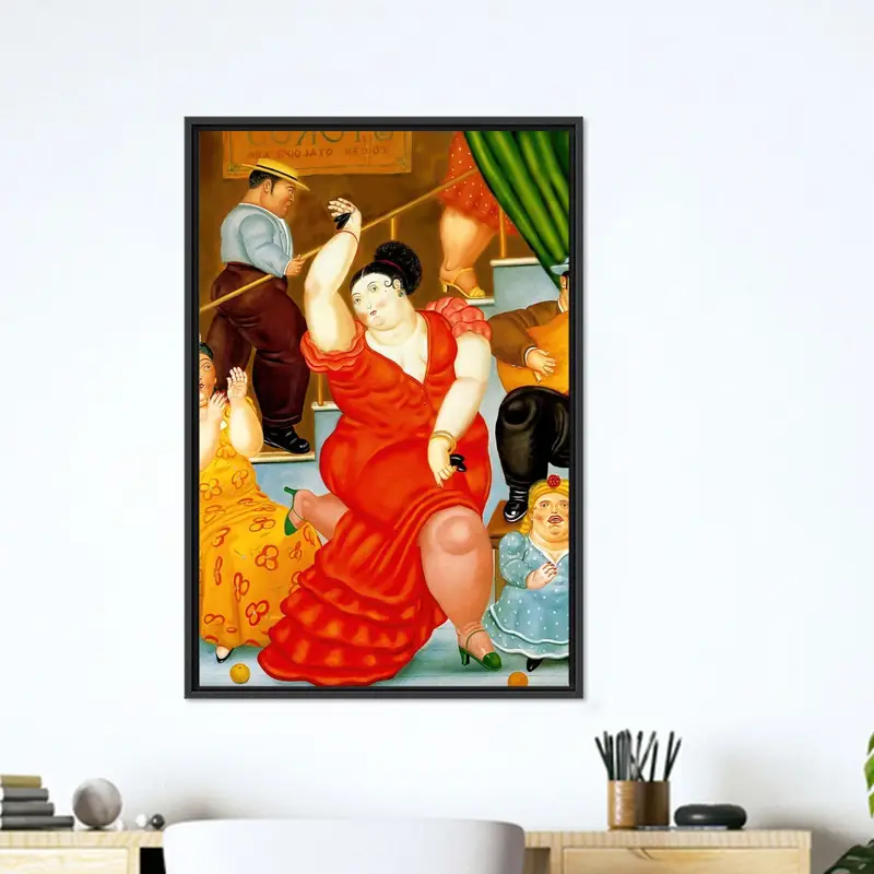 Moderne, abstrakte, tanzende Frau, bedruckte Leinwand – lebendige Wandkunst