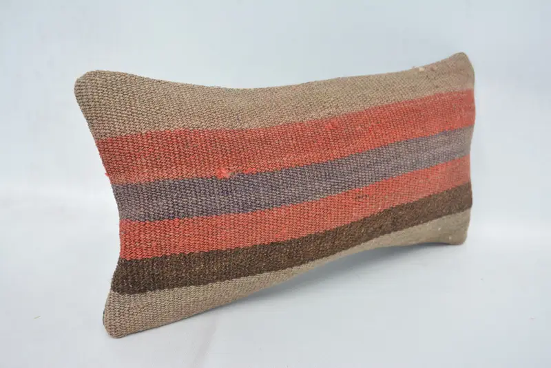 Antique Pillows, Cushion Cover, 8x16 Red Pillow, Square Throw Pillow, Kilim Pillow Cover, Vintage Pillow, Bolster Throw Pillow Sham - 3