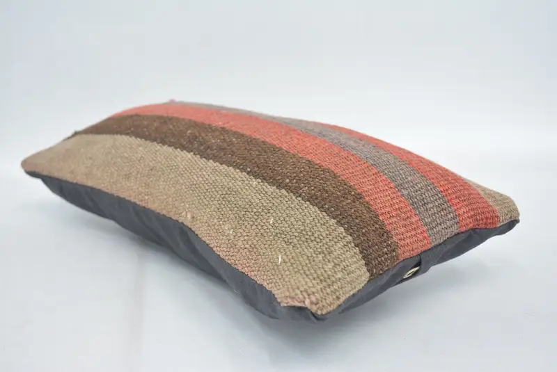 Antique Pillows, Cushion Cover, 8x16 Red Pillow, Square Throw Pillow, Kilim Pillow Cover, Vintage Pillow, Bolster Throw Pillow Sham - 6