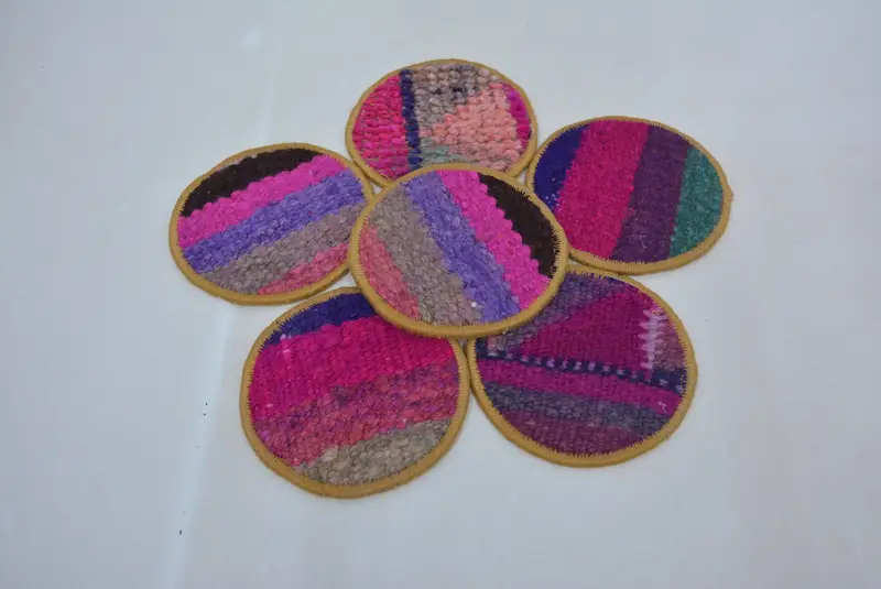 Montaña rusa Kilim azul y rosa, montaña rusa de alfombras turcas boho únicas