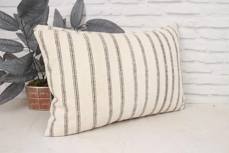 16x24 White Pillow Sham, Vintage Kilim Throw Pillow, Pillow Sham, Decorative Throw Pillow Cover, Turkish Kilim Pillow, Ethnical Kilim Rug Pillow - 3