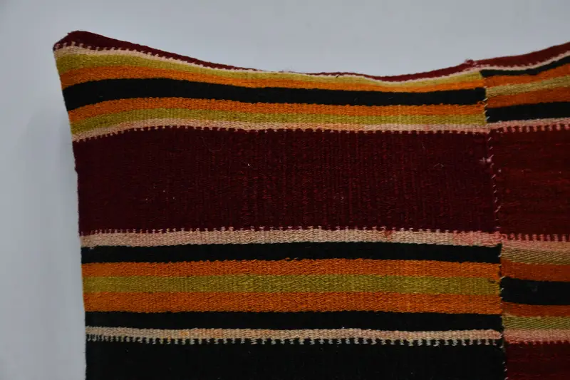 Kilim Cushion Sham, Vintage Kilim Throw Pillow, Antique Pillows, Turkish Rugs Pillow, 20x20 Brown Cushion Case, Cushion Cover - 2