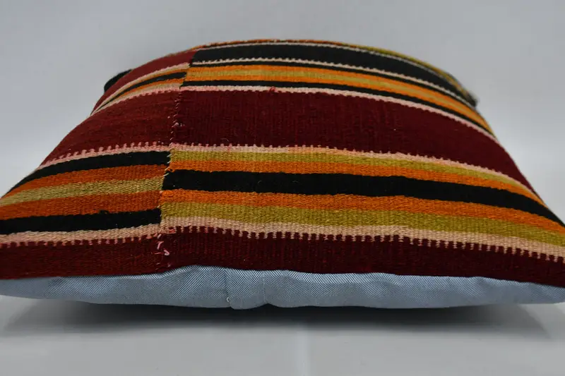 Kilim Cushion Sham, Vintage Kilim Throw Pillow, Antique Pillows, Turkish Rugs Pillow, 20x20 Brown Cushion Case, Cushion Cover - 6