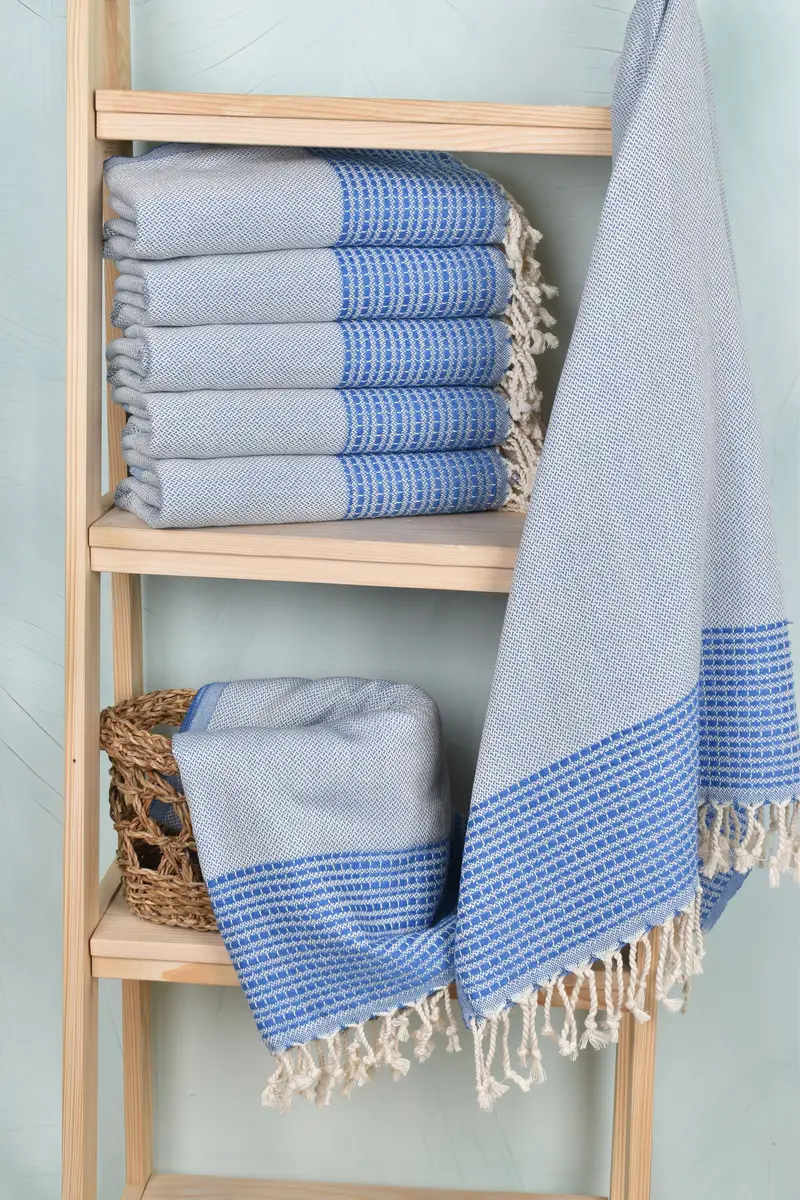 Custom Turkish Towel, Summer Gift, Embroidered Beach Towel, Wedding Shower Gift, Absorbent Turkish towel, Gift For Him, 70x36 Cotton Striped Towel - 3