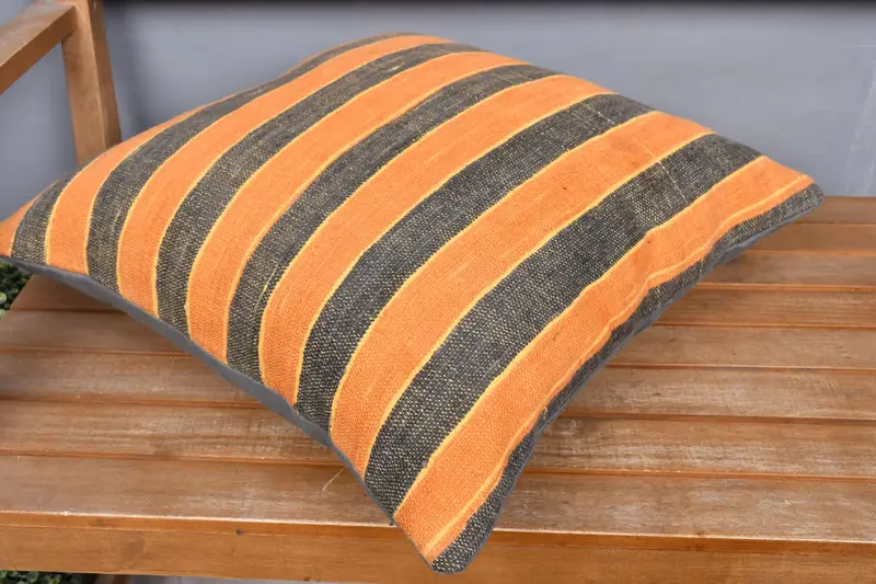 20x20 Orange Pillow, Turkish Pillow, Vintage Throw Pillow Cover, Cushion Cover, Pillow for Couch, Couch Pillow Cover, Boho Pillow Sham Cover - 2