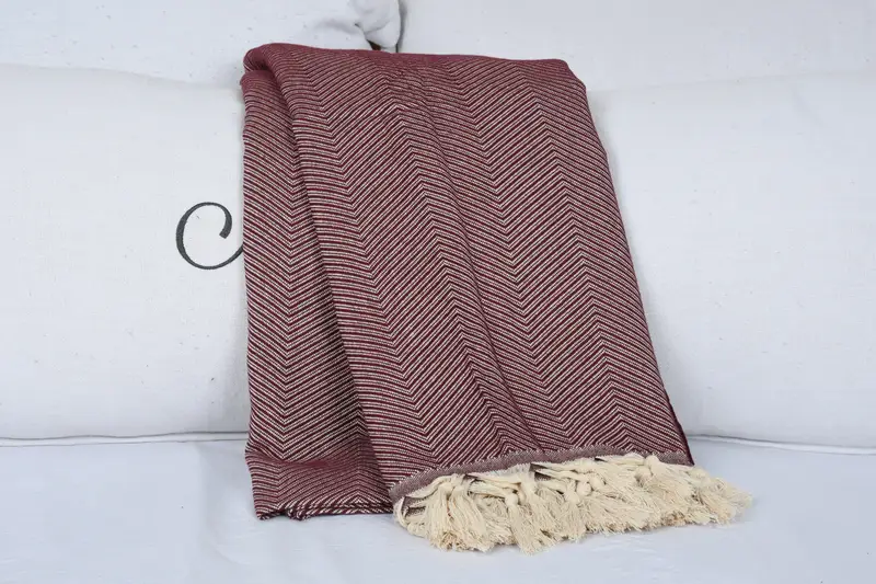 Christmas Favors, Gift For The Home Decor, 84x68 Cotton Zig zag Towel, Bridesmaid Gifts, Boho Throw Blankets, Bachelorette Party Favors - 6