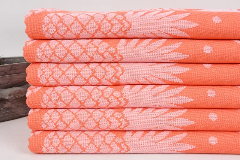 Turkish Towel Beach, Boyfriend Christmas Gift, 70x36 Cotton Pineapple Design Towel, Sand-Resistant Peshtemal, Turkish beach towel, Beach Towel Gift - 2